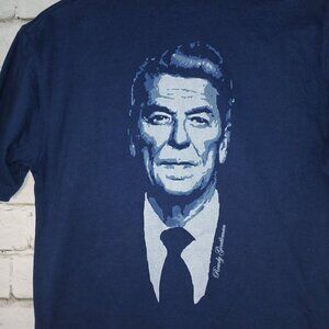 ROWDY GENTLEMEN RONALD REAGAN TSHIRT, NAVY, SHORT SLEEVE, SIZE MED